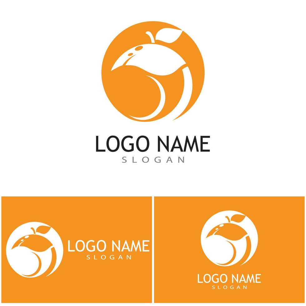 Diseño de ilustración de icono de vector de diseño de logotipo naranja