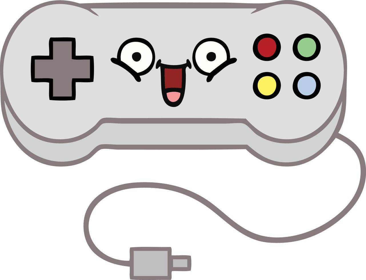 cute cartoon game controller vector