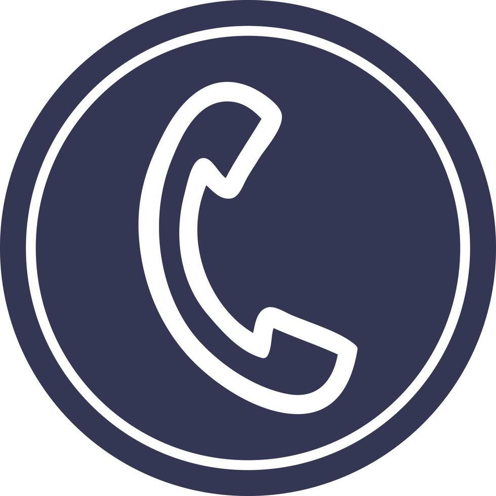 telephone handset circular icon vector