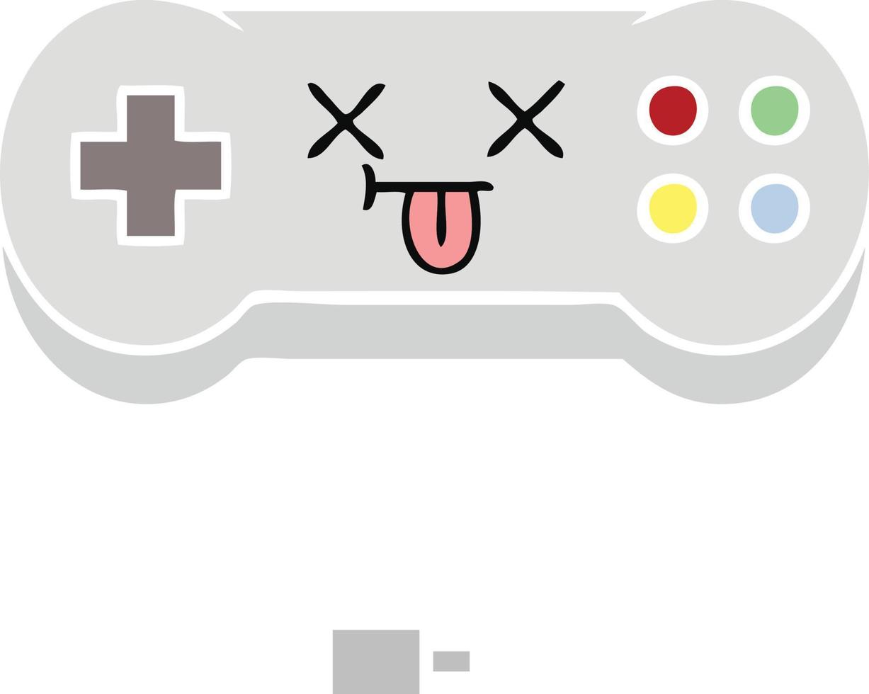 flat color retro cartoon game controller vector