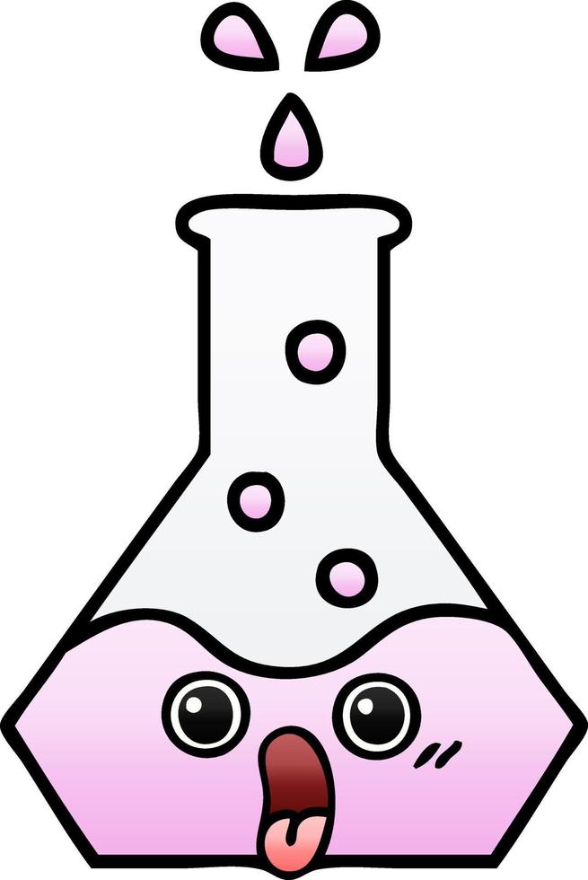 gradient shaded cartoon science beaker vector
