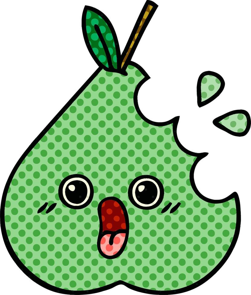 comic book style cartoon green pear vector