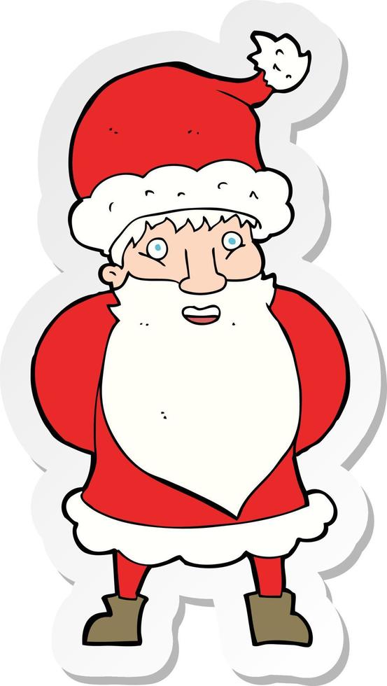 sticker of a cartoon santa claus vector