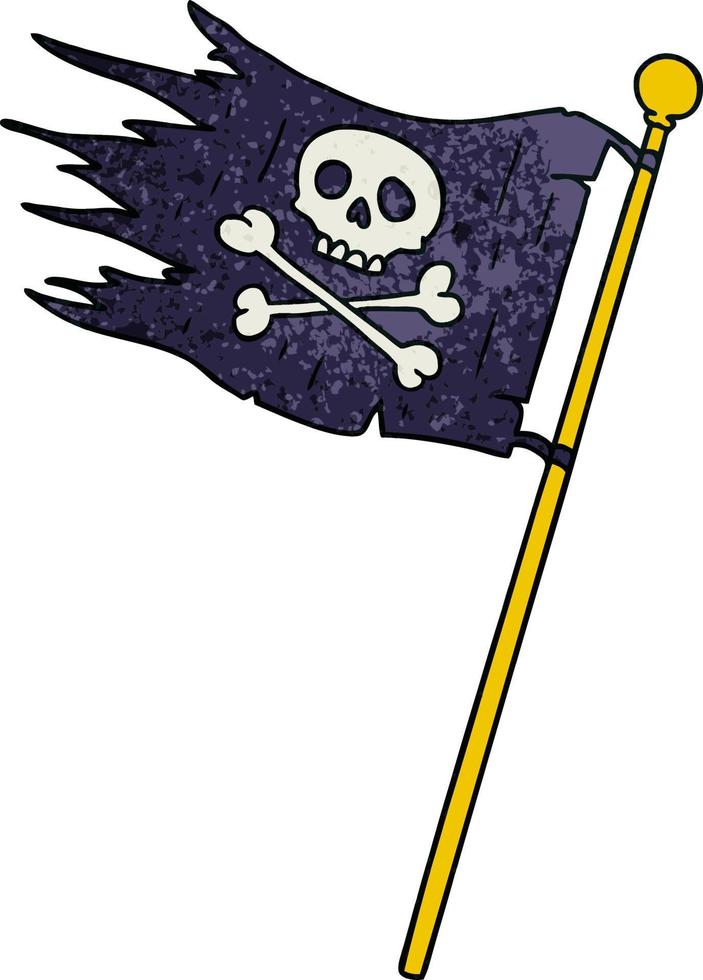 textured cartoon doodle of a pirates flag vector