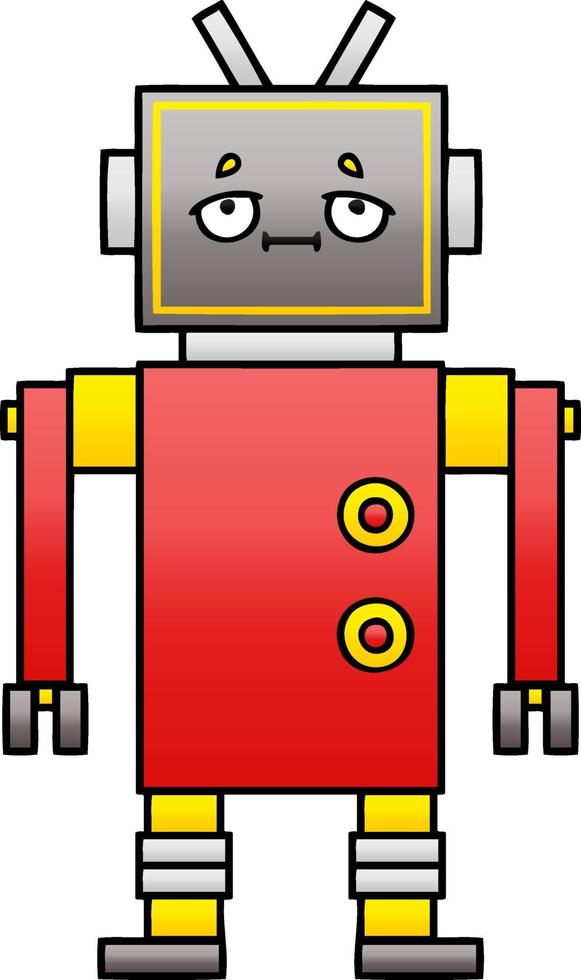 gradient shaded cartoon robot vector