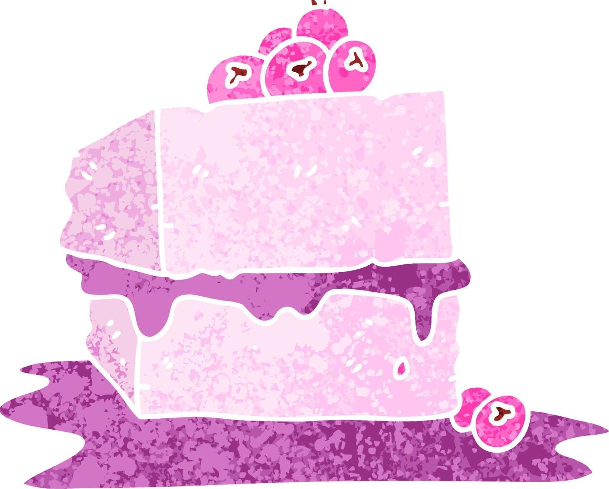 quirky retro illustration style cartoon cake vector