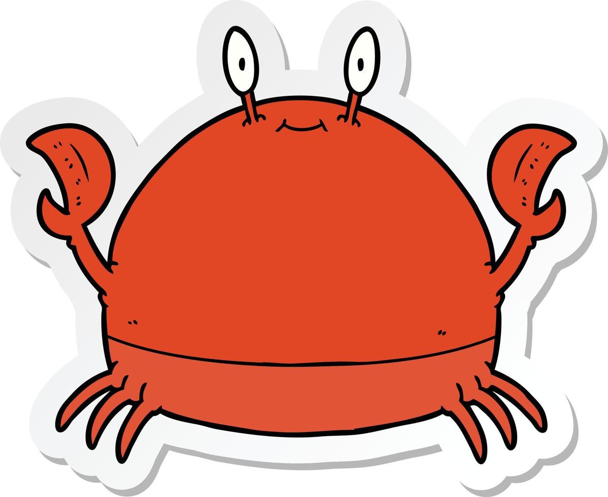 sticker of a cartoon crab vector