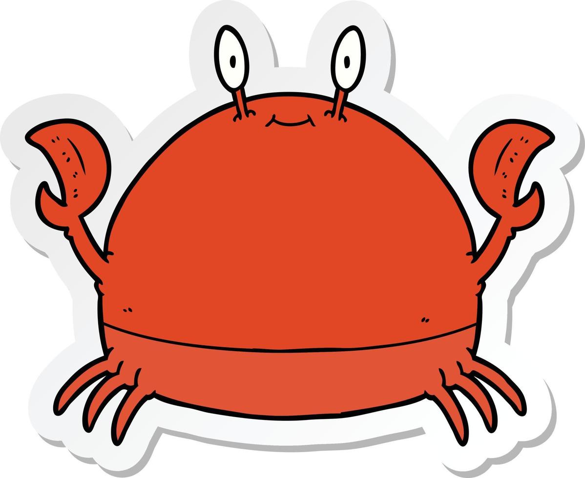 sticker of a cartoon crab vector