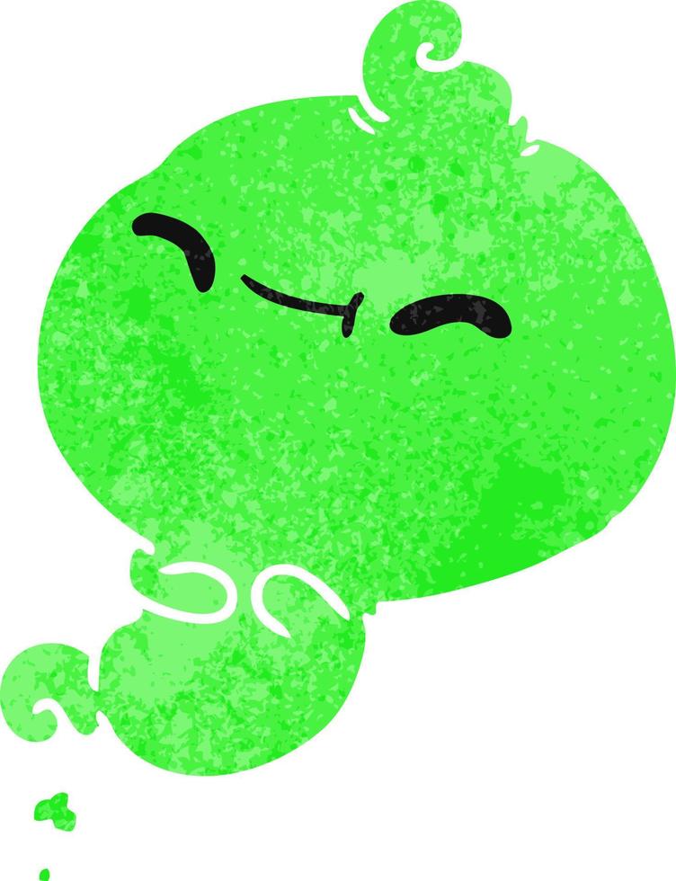 retro cartoon of kawaii scary ghost vector