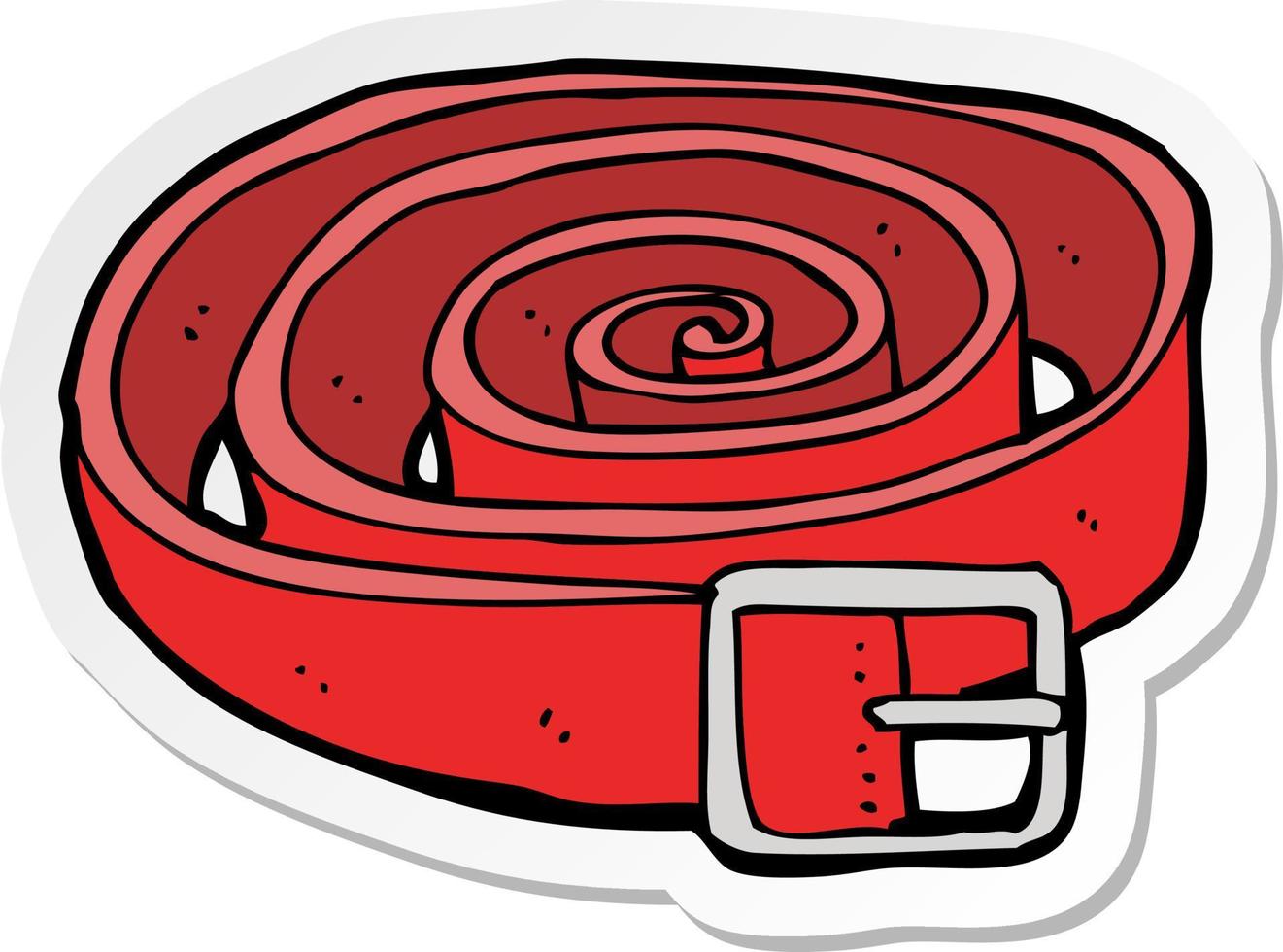 sticker of a cartoon leather belt vector