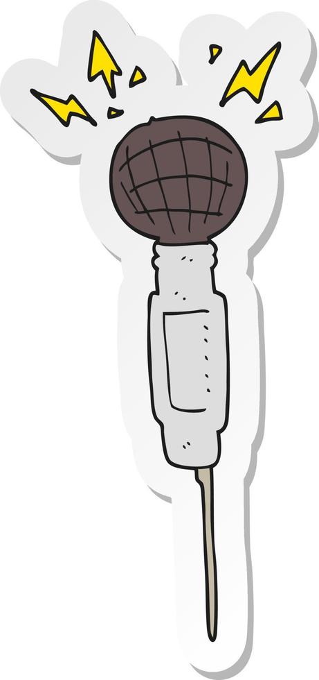 sticker of a cartoon microphone vector