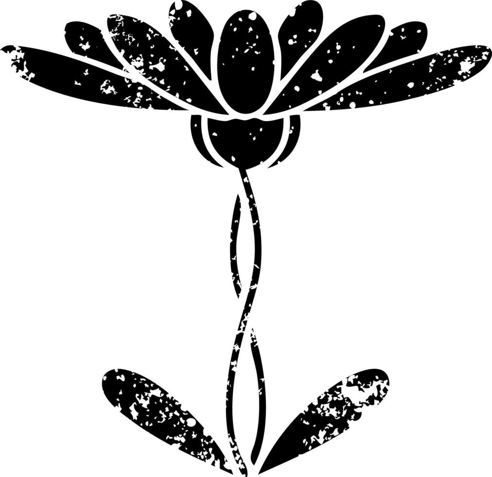 distressed symbol flower vector