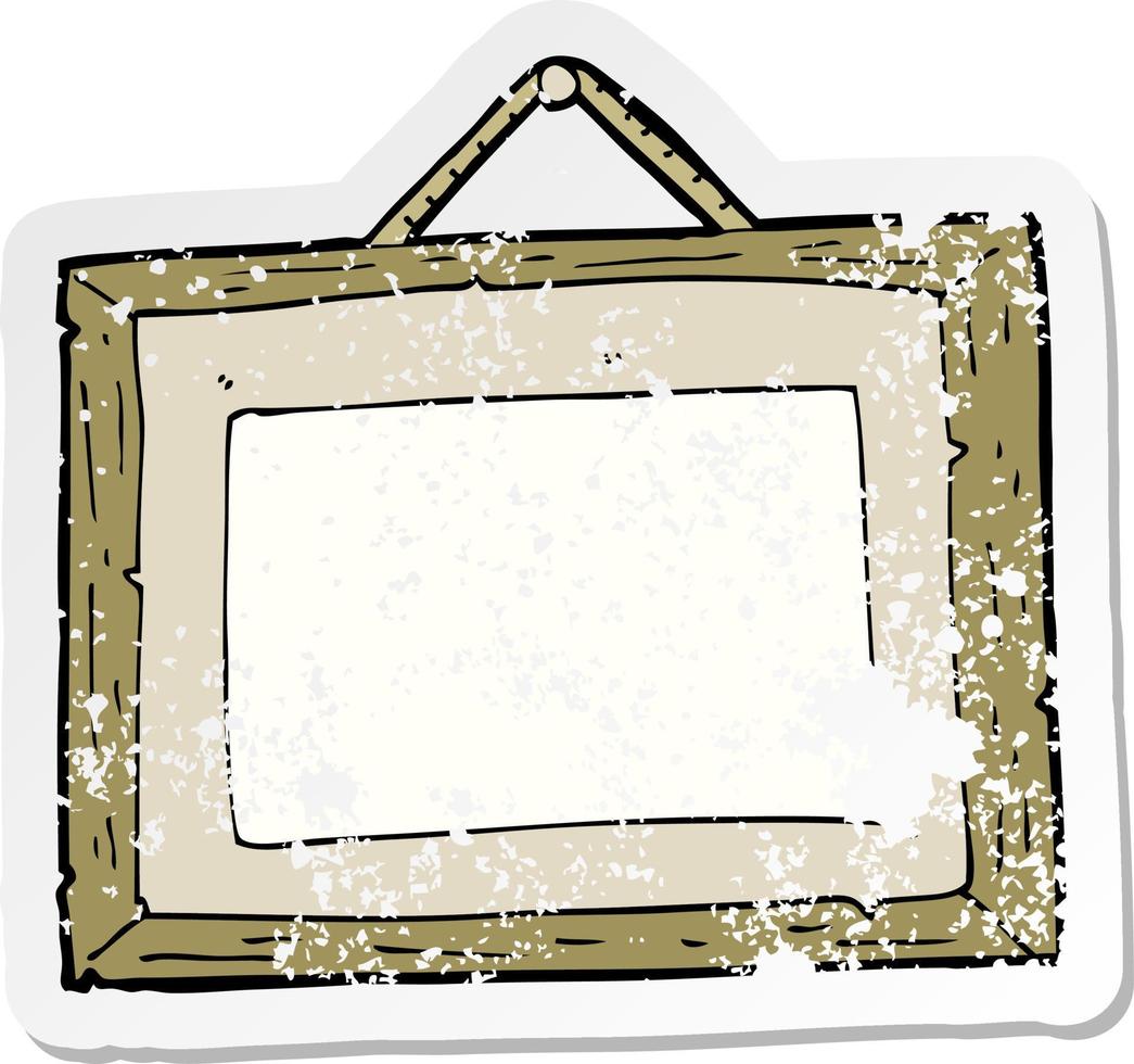 retro distressed sticker of a cartoon picture frame vector