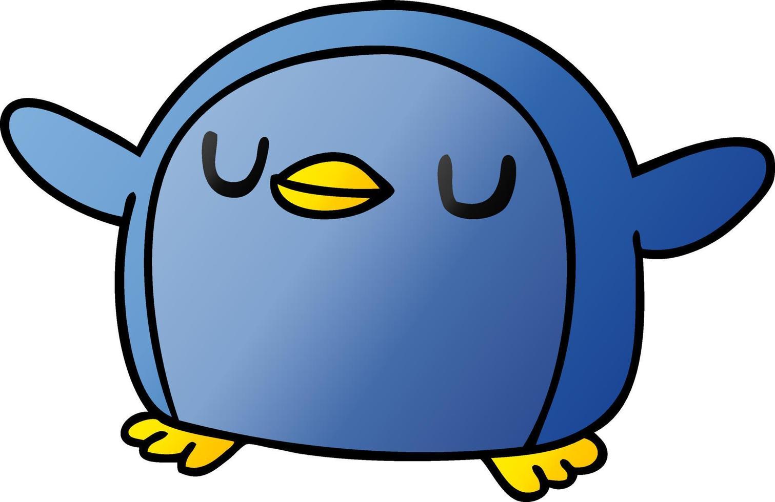 gradient cartoon kawaii of a cute penguin vector