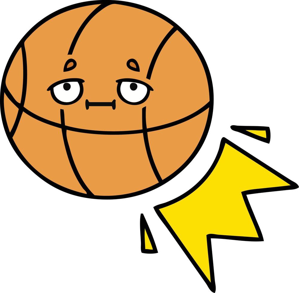 cute cartoon basketball vector