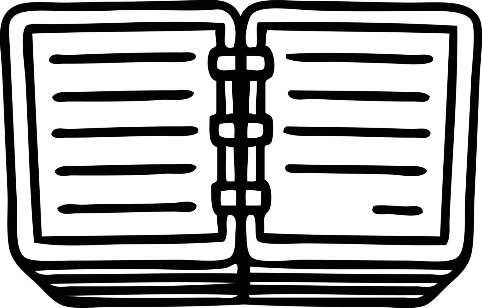 line drawing cartoon note book vector