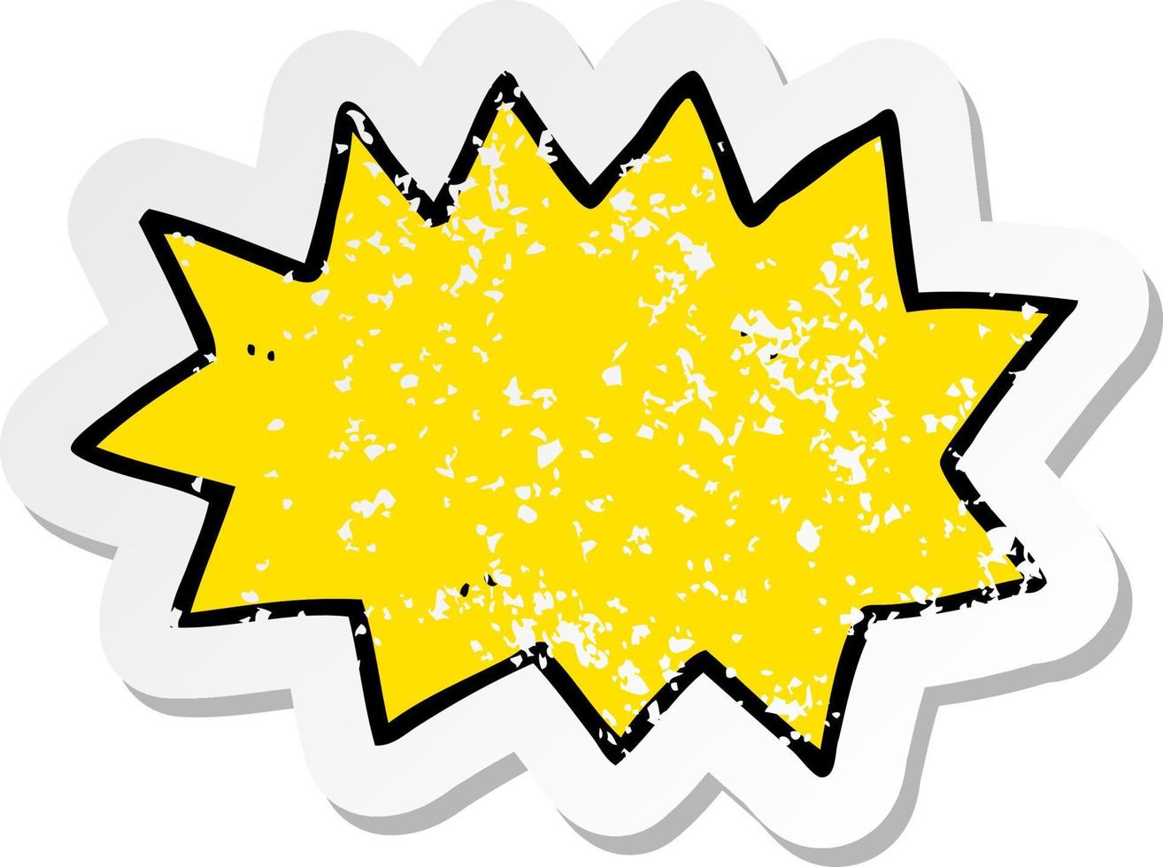 retro distressed sticker of a cartoon explosion symbol vector