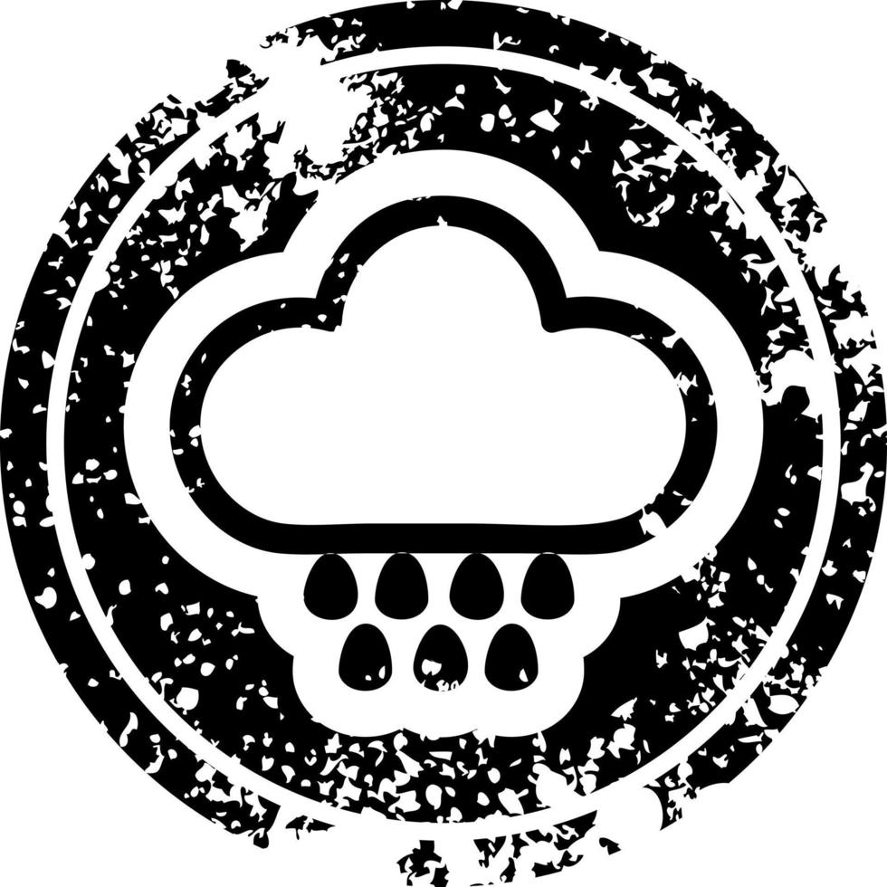 rain cloud distressed icon vector