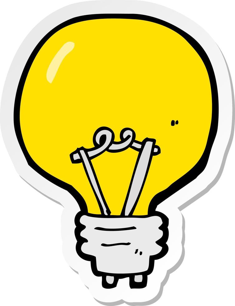 sticker of a cartoon light bulb vector