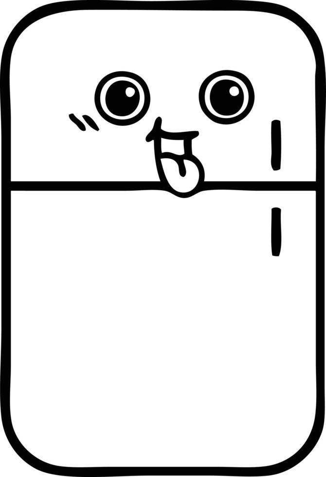 line drawing cartoon fridge freezer 11748876 Vector Art at Vecteezy