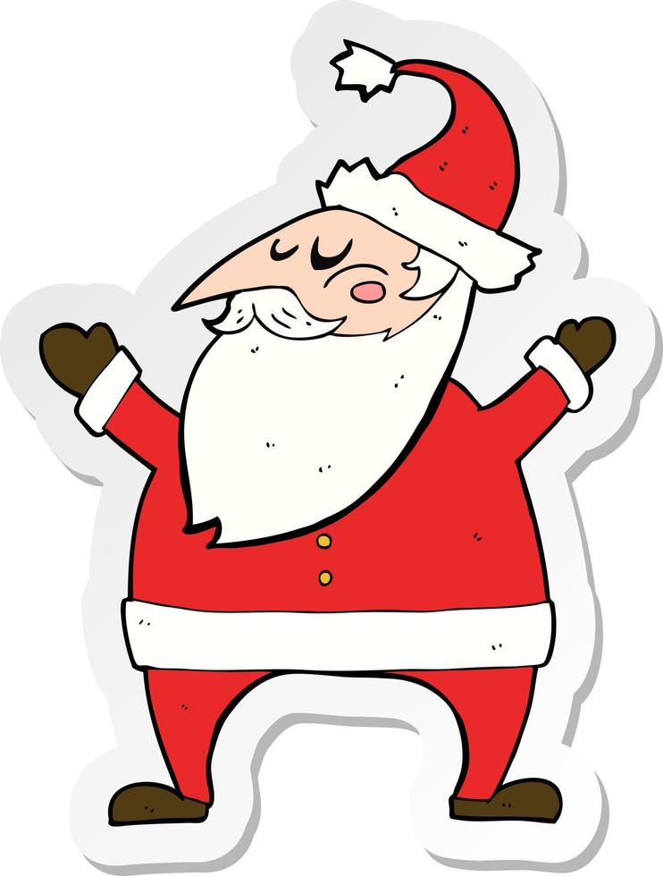 sticker of a cartoon santa claus vector