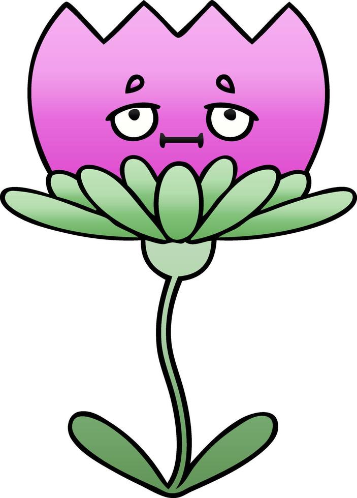 gradient shaded cartoon flower vector