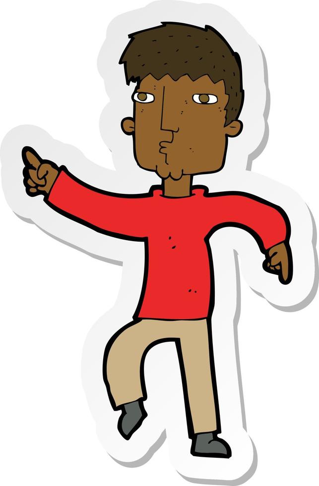 sticker of a cartoon dancing man vector