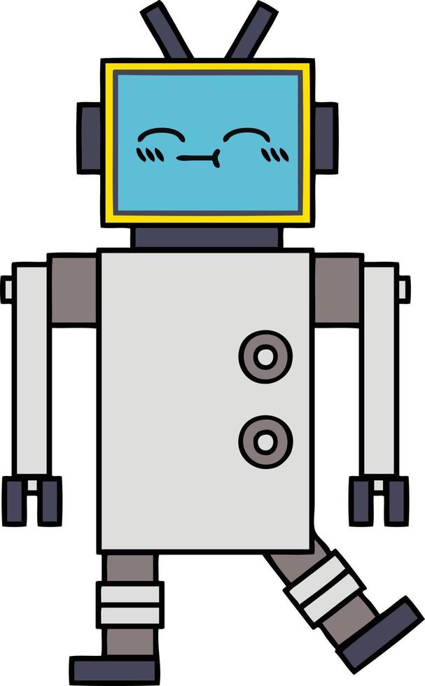 cute cartoon robot vector