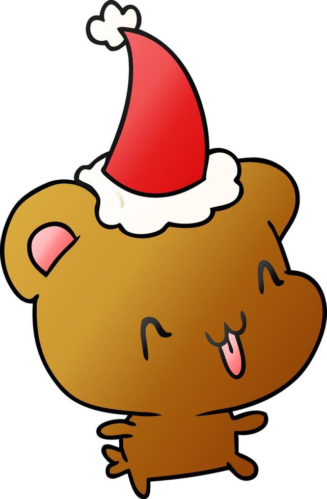 dibujos animados de gradiente de navidad de oso kawaii vector