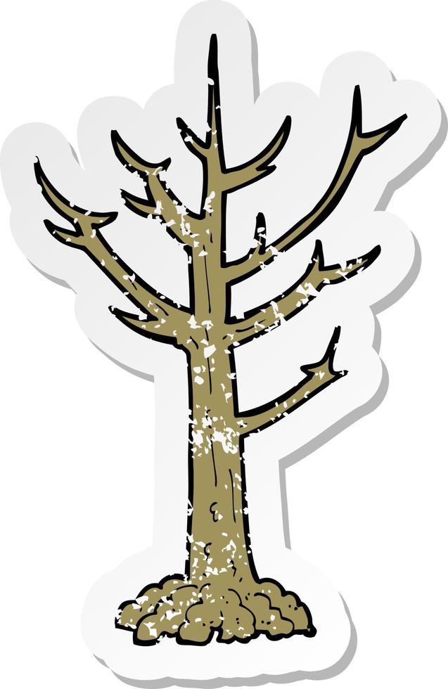retro distressed sticker of a cartoon naked tree vector
