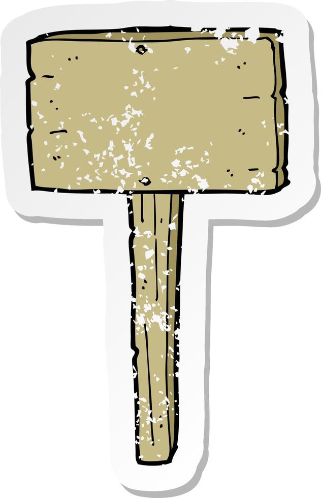 retro distressed sticker of a cartoon sign post vector