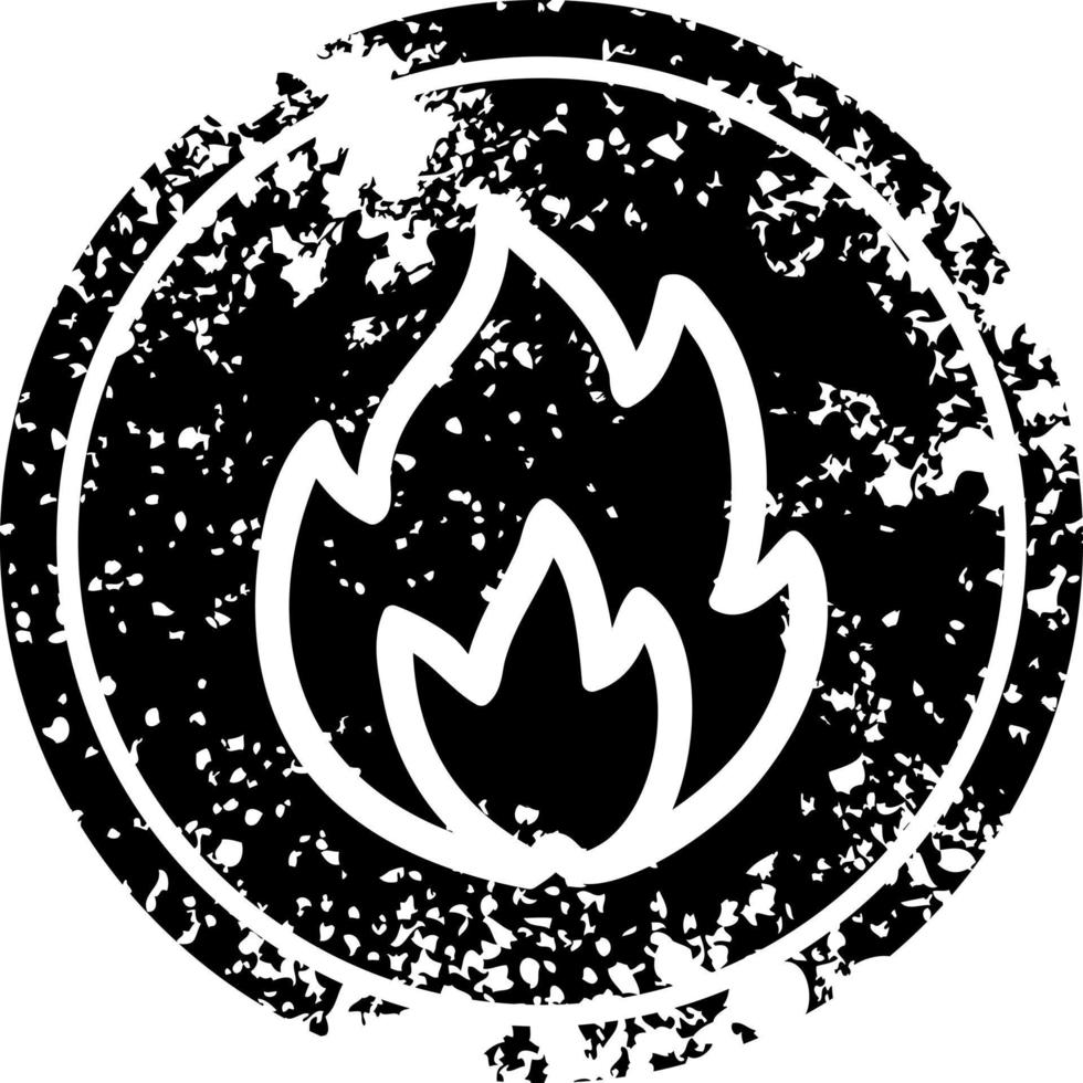 simple flame distressed icon vector