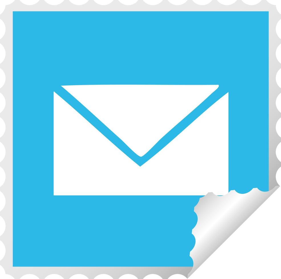 square peeling sticker cartoon paper envelope vector