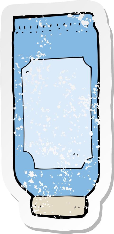 retro distressed sticker of a cartoon lotion vector