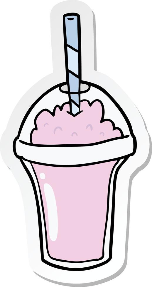 sticker of a cartoon smoothie vector