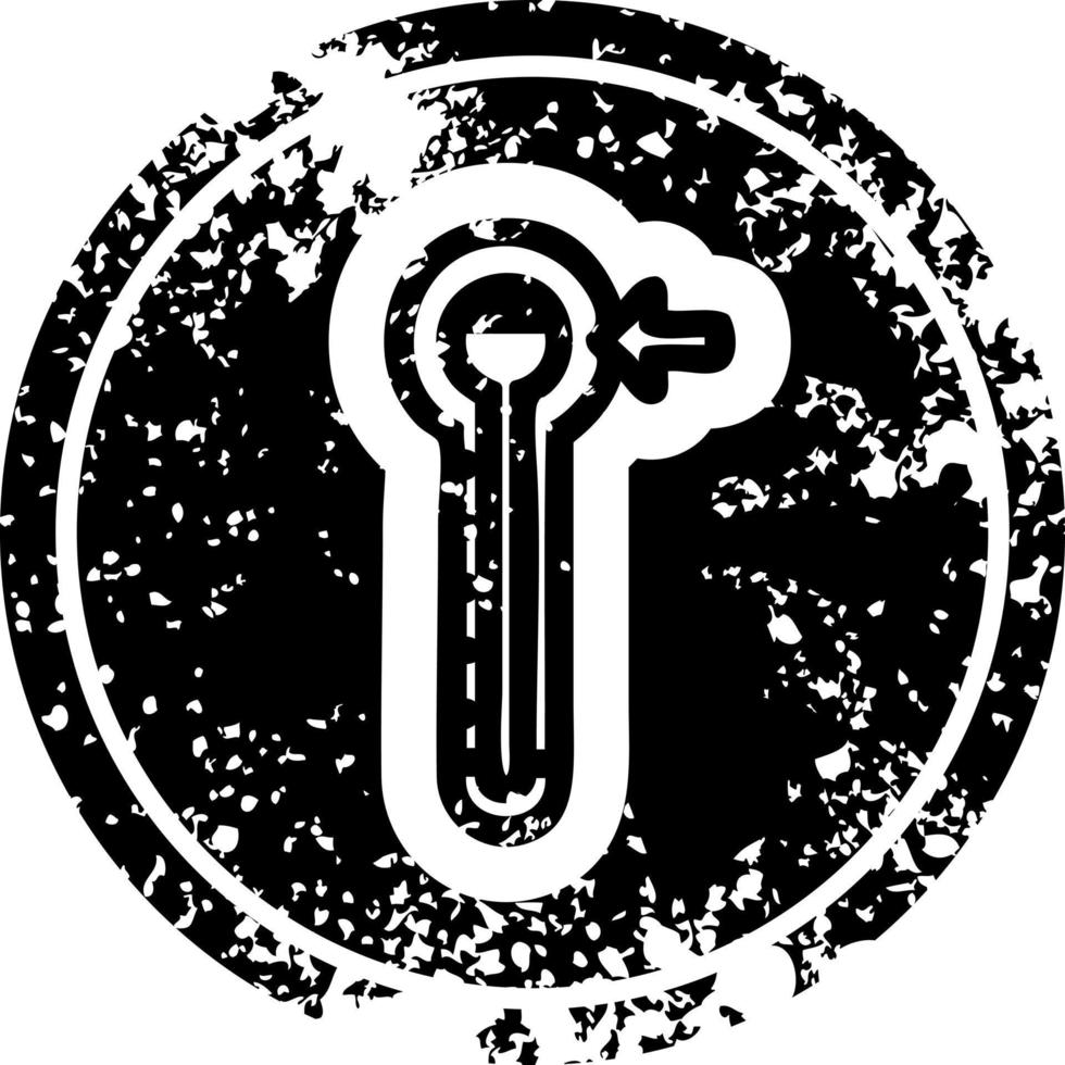 high temperature distressed icon vector
