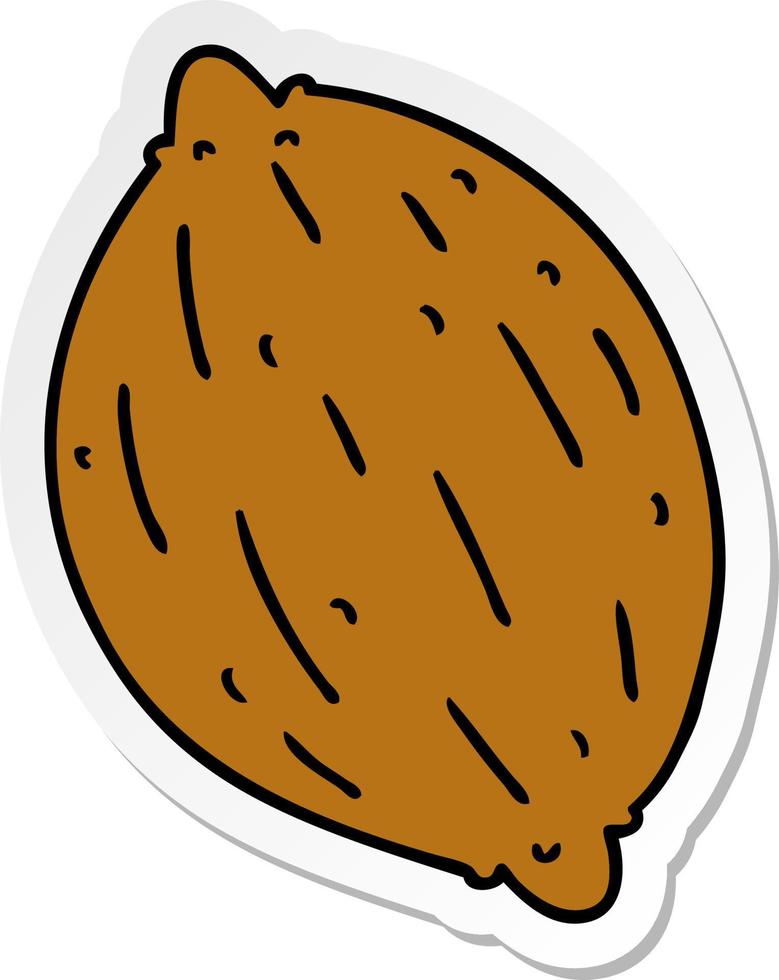 sticker cartoon of a single walnut vector