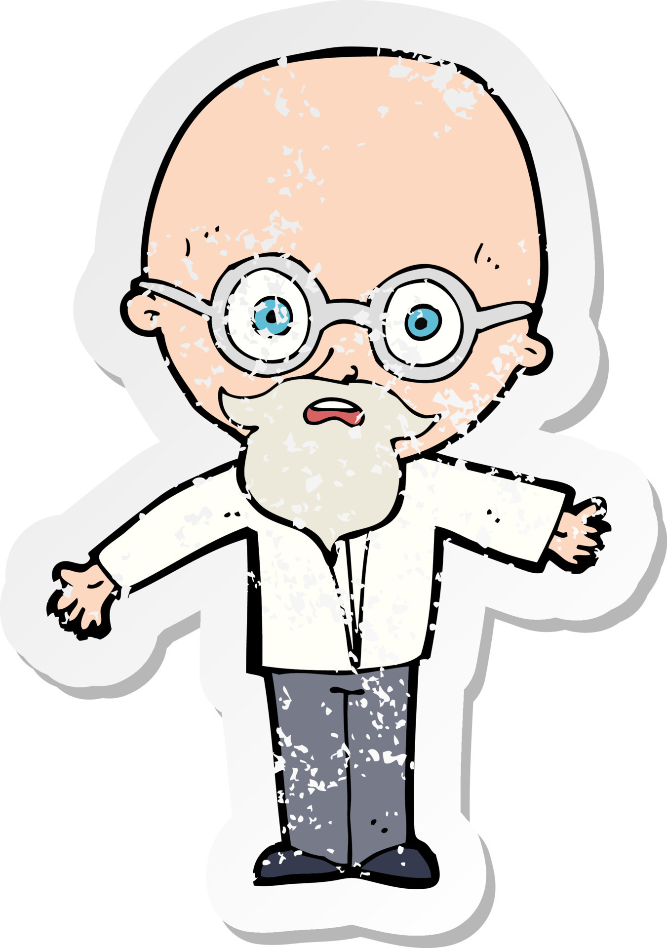 retro distressed sticker of a cartoon genius scientist 11749498 Vector Art at Vecteezy retro distressed sticker of a cartoon genius scientist 11749498 Vector Art at Vecteezy