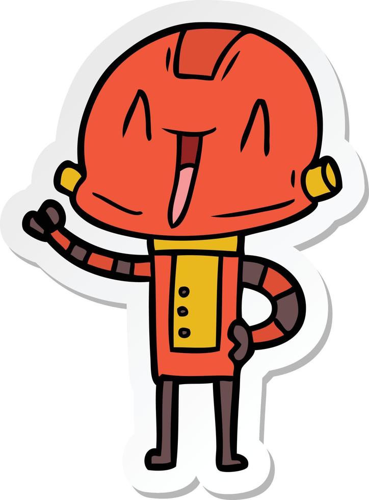 sticker of a cartoon robot vector