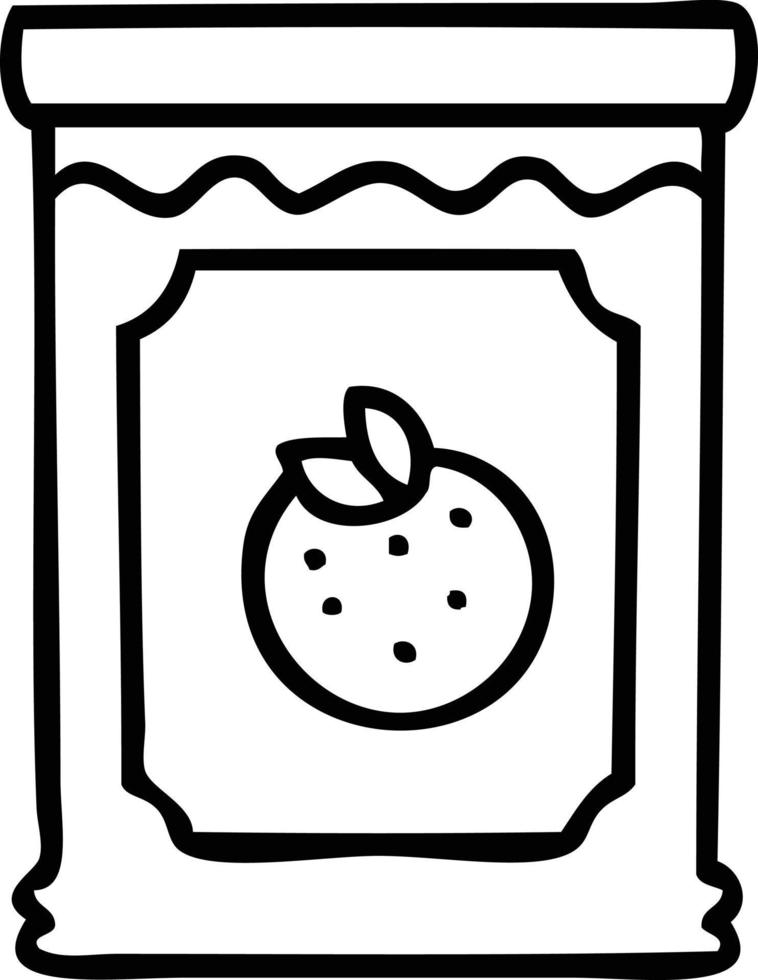 quirky line drawing cartoon jar of marmalade vector