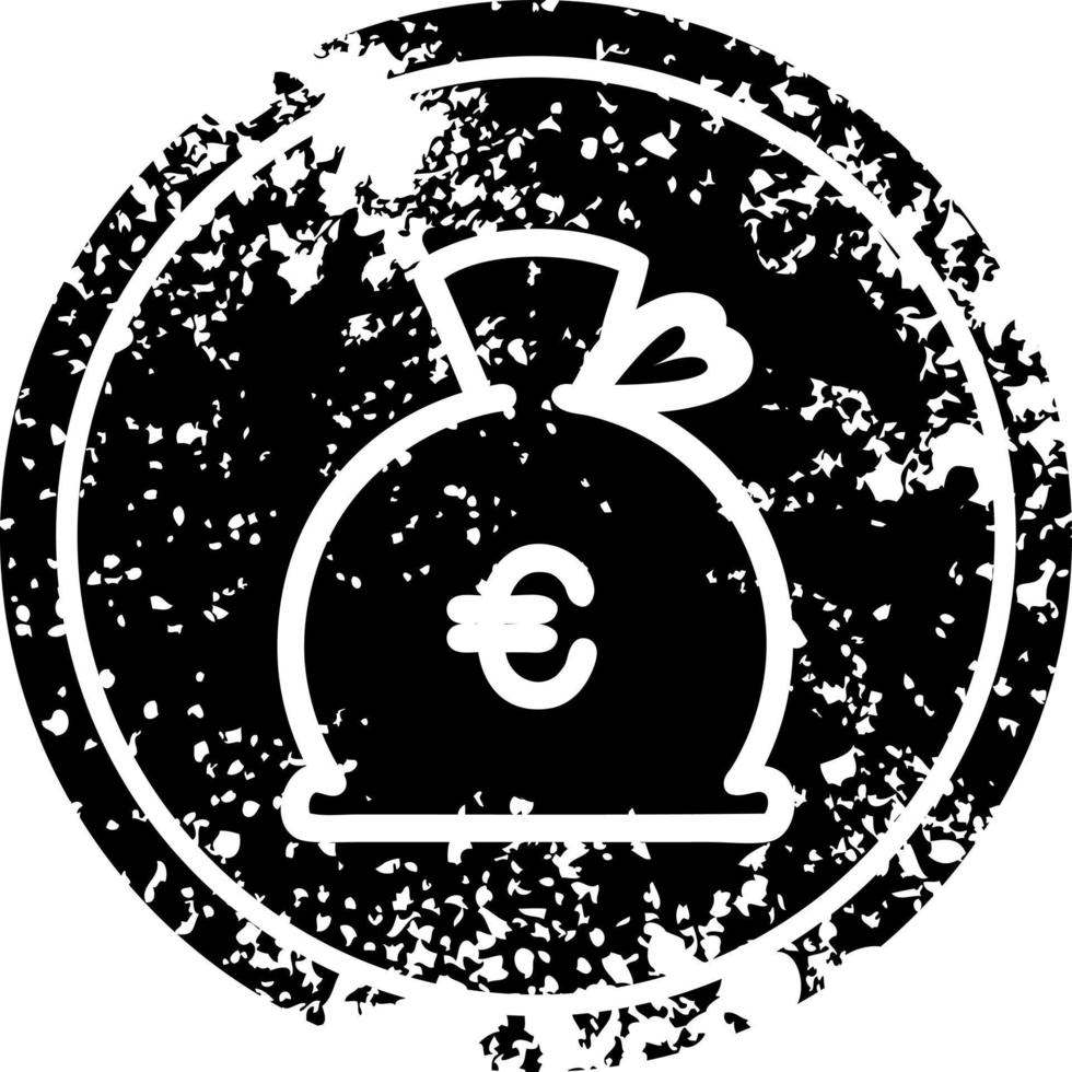 money sack distressed icon vector