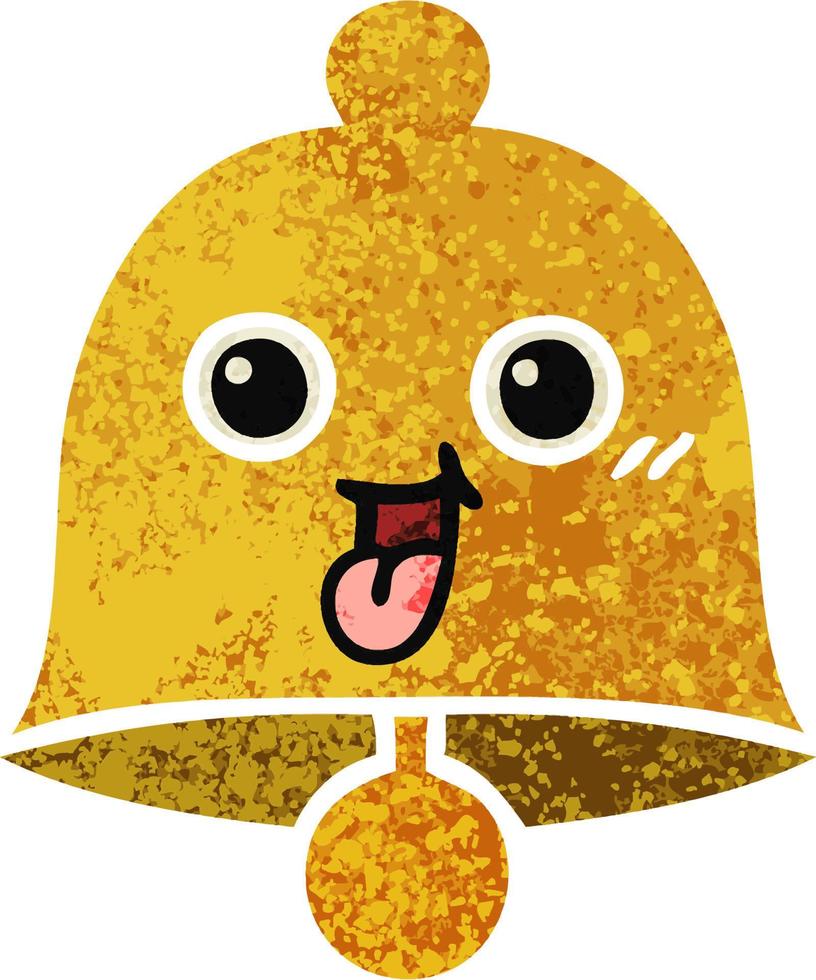 retro illustration style cartoon bell vector