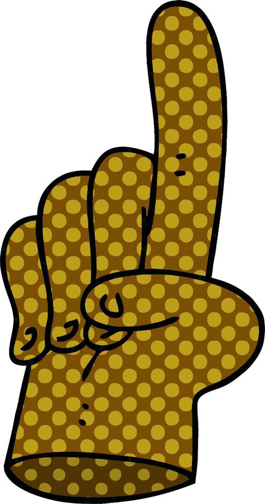 pointing finger quirky comic book style cartoon vector