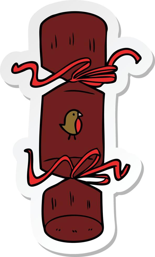 sticker of a christmas cracker cartoon vector
