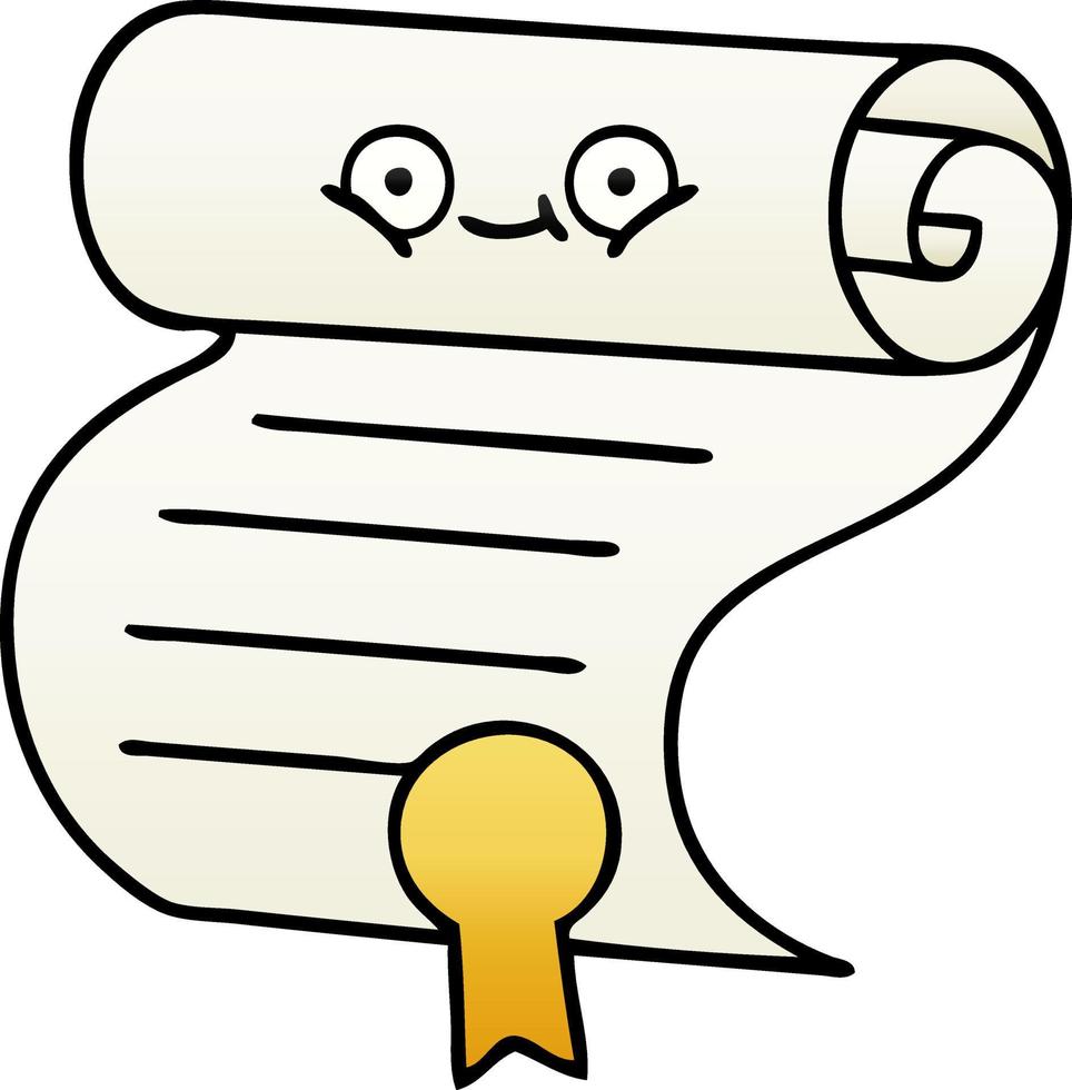gradient shaded cartoon contract vector