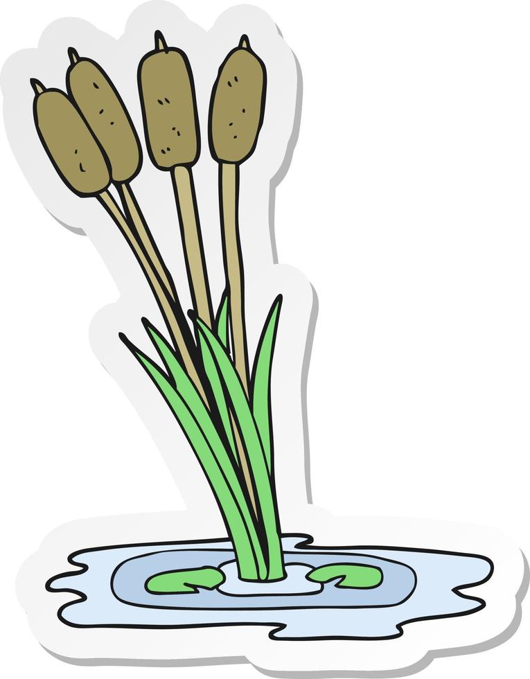 sticker of a cartoon reeds vector