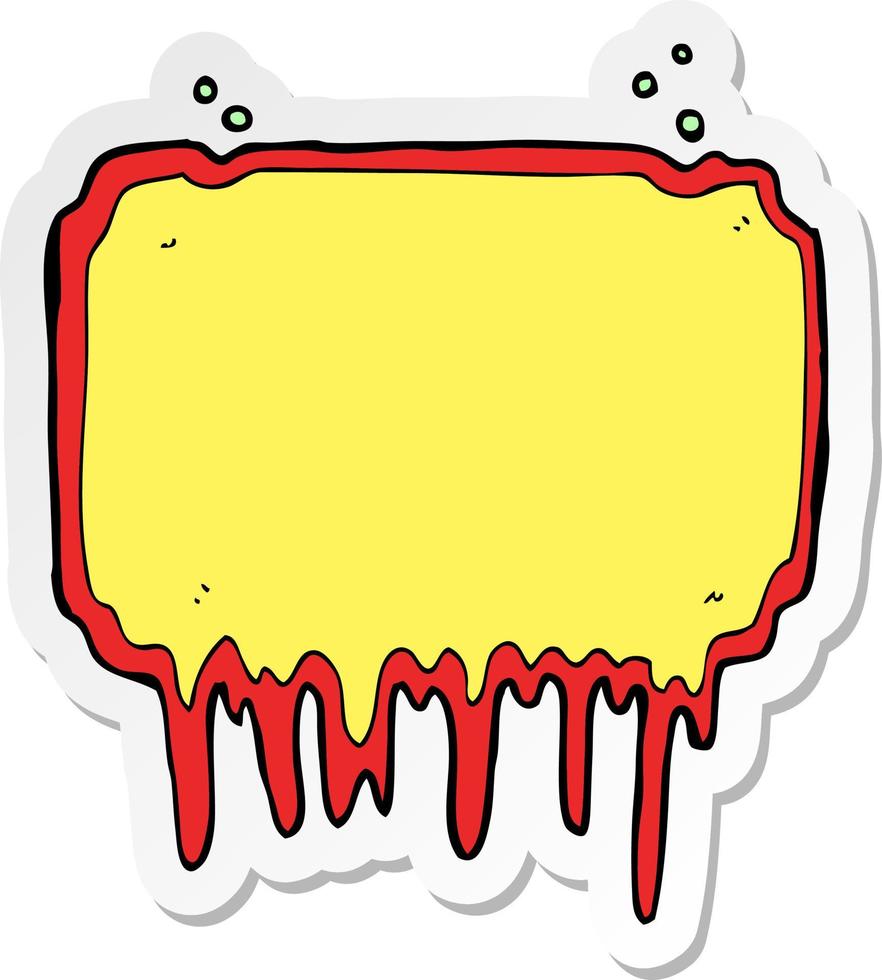 sticker of a cartoon melting frame vector