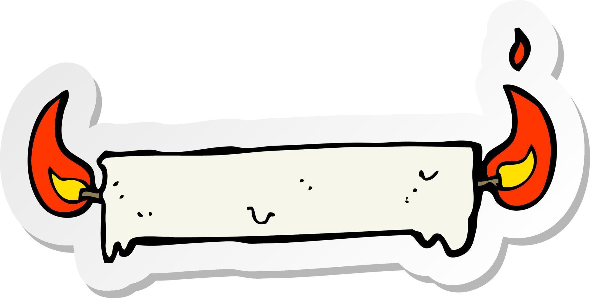 sticker of a burning the candle at both ends vector
