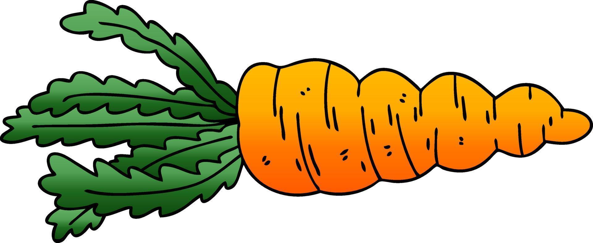 quirky gradient shaded cartoon carrot vector