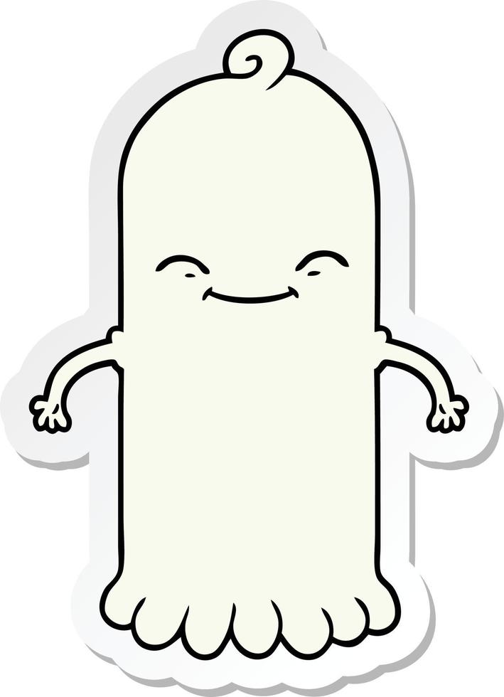 sticker of a cartoon ghost vector